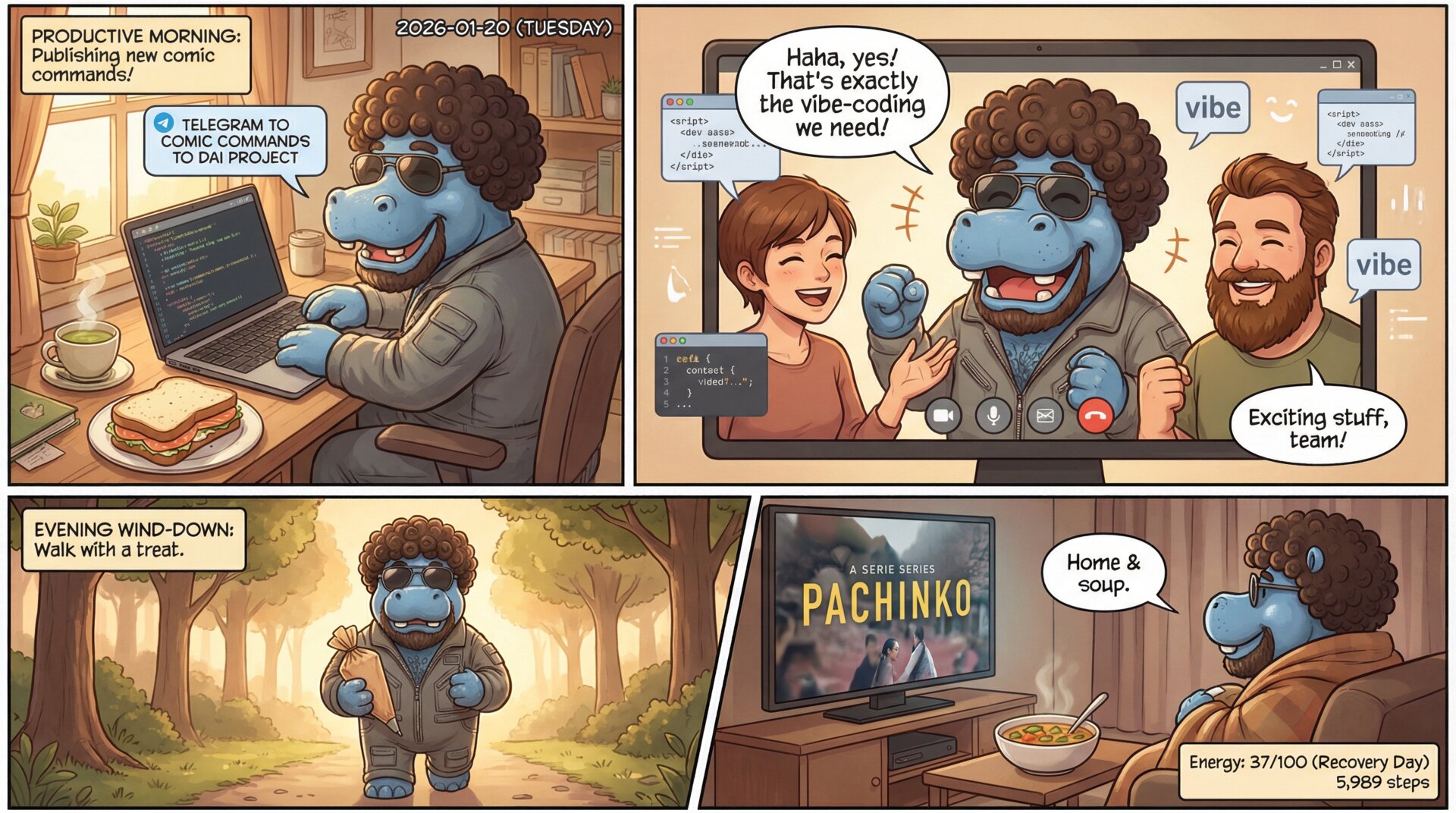 Comic for 2026-01-20: Monday hit different — started slow, built momentum through the afternoon. A new