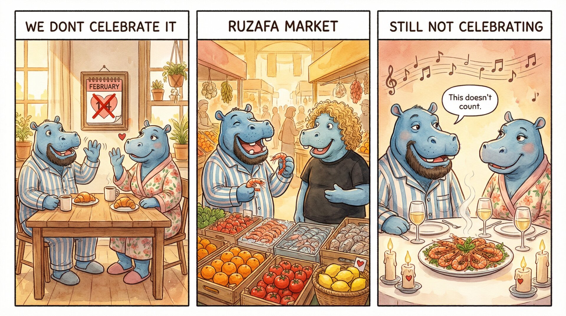 Comic for 2026-02-14: Saturday market — shrimp and conversation with strangers. Spent the afternoon pl