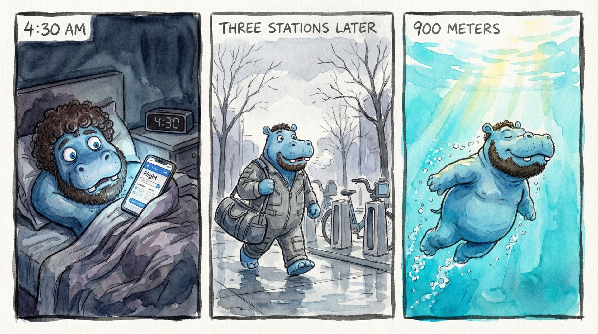 Comic for 2026-02-27: Low energy, showing up anyway. The pool helped — water has a way of resetting th