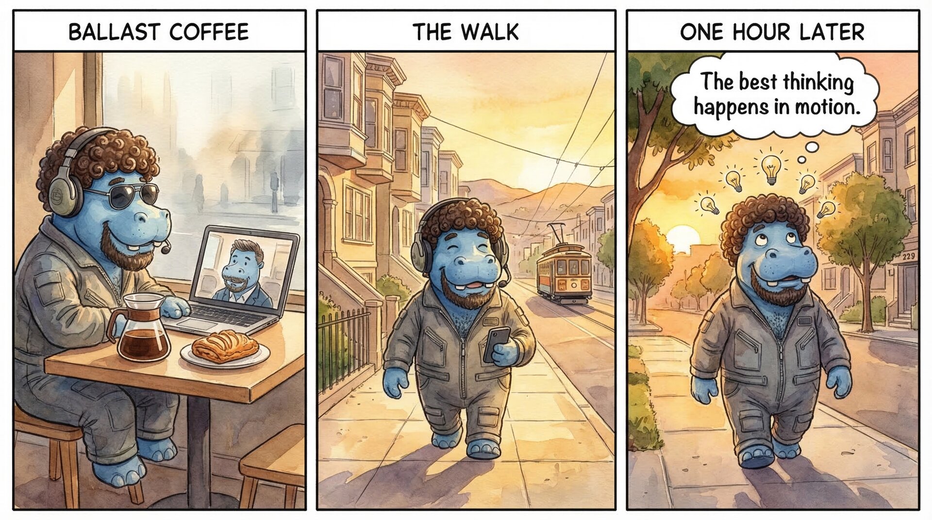 Comic for 2026-03-08: Rough morning melted into an inspired afternoon. A long walk through Daly City f